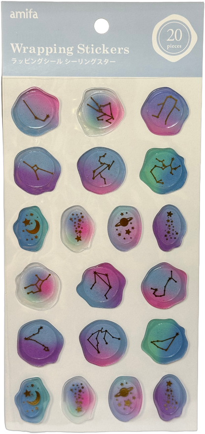 Amifa Wrapping Stickers, Constellation Series Pastel