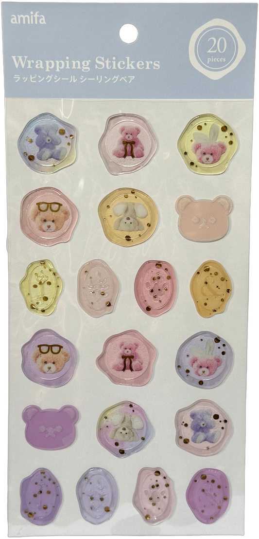 Amifa Sealing Bear Wrapping Stickers Pink