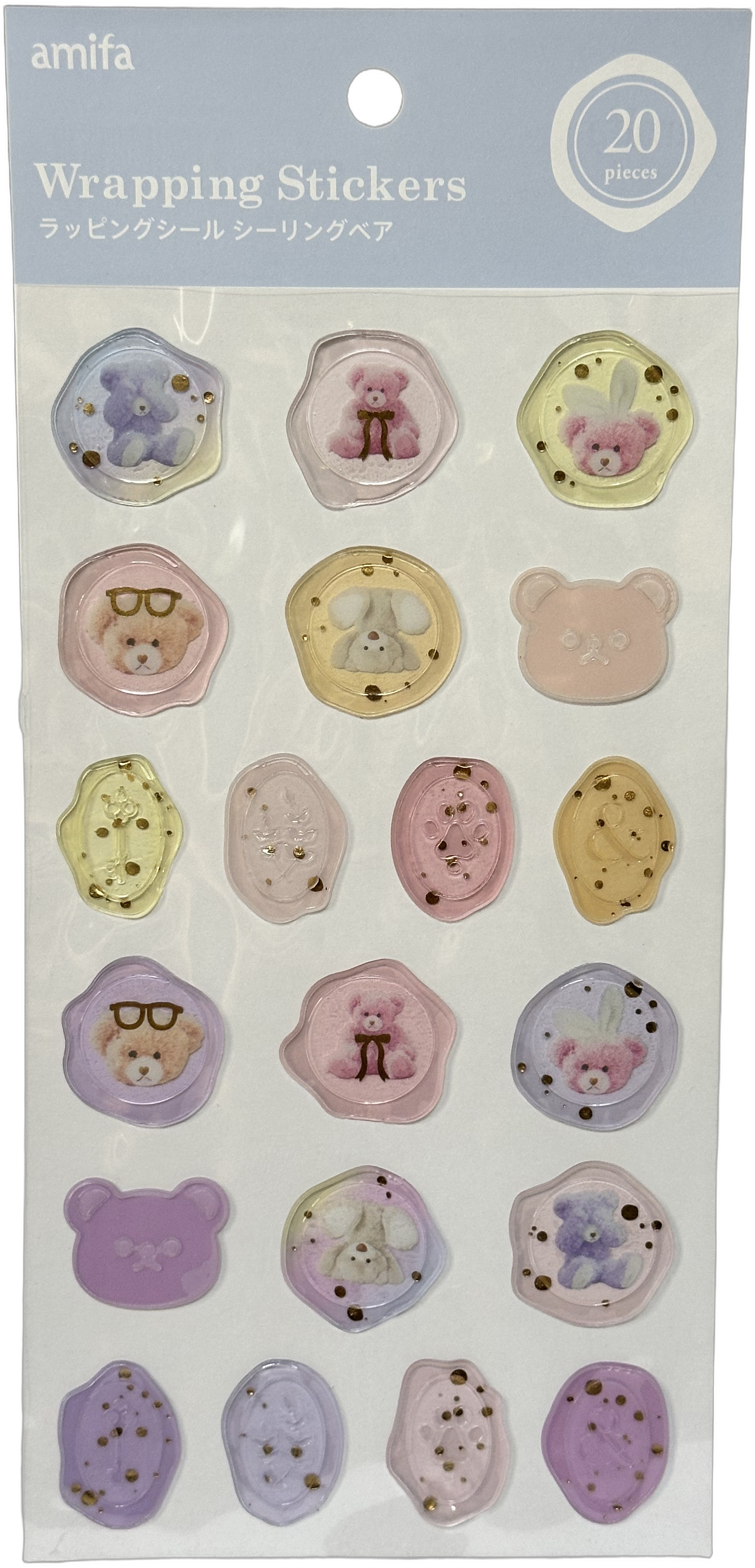 Amifa Sealing Bear Wrapping Stickers Pink