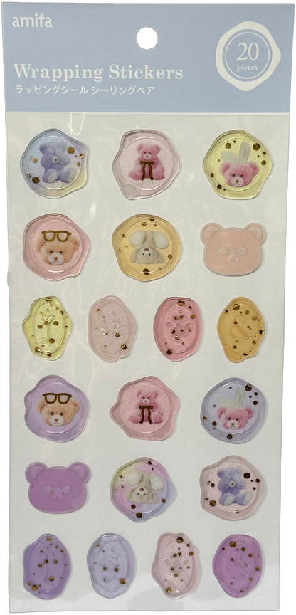 Amifa Sealing Bear Wrapping Stickers Pink
