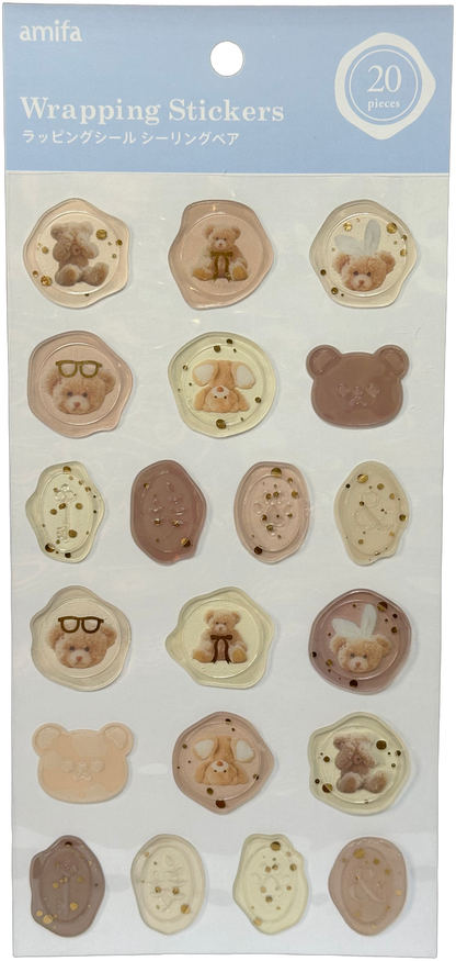 Amifa Sealing Bear Wrapping Stickers Beige