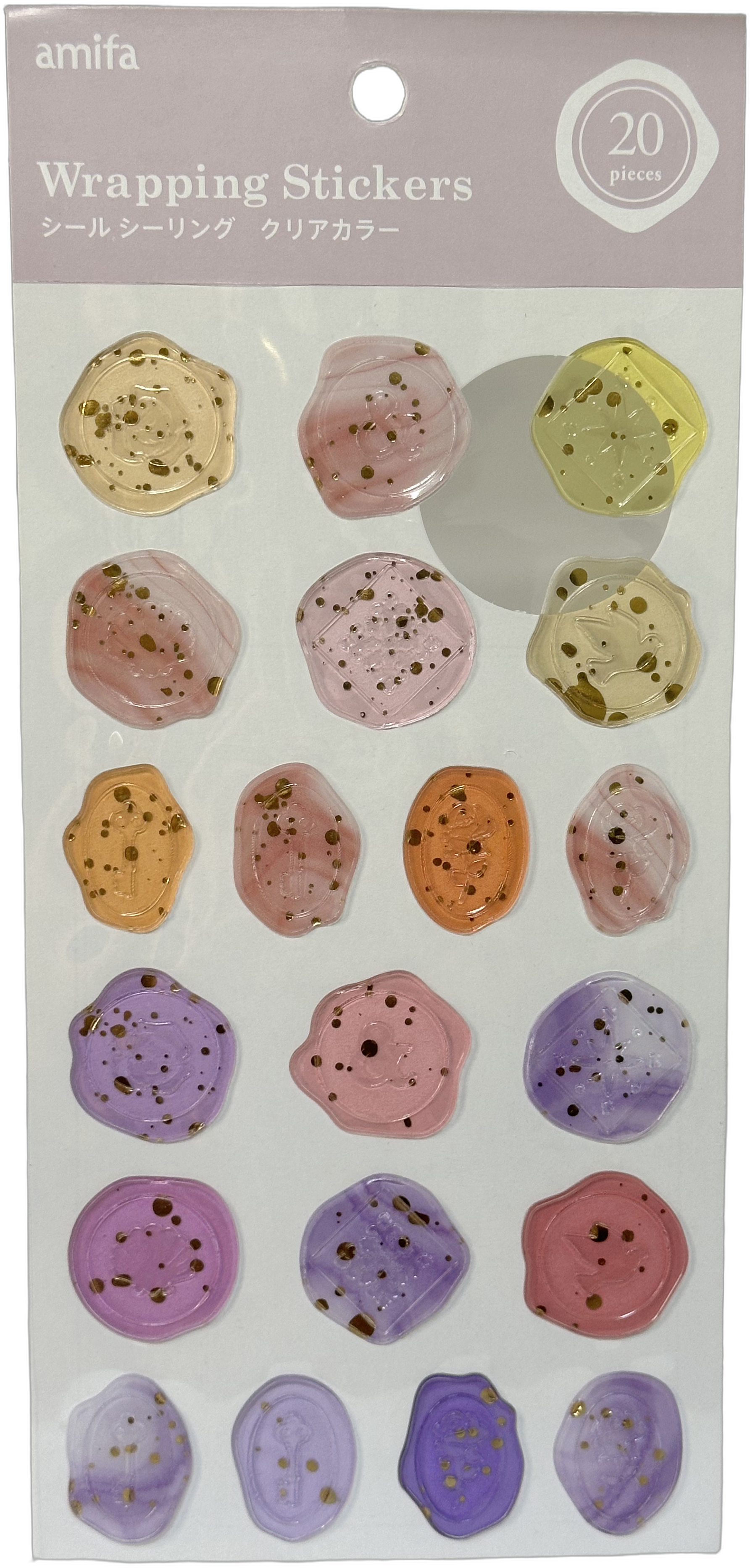 Amifa Wrapping Stickers - Clear Color Pink