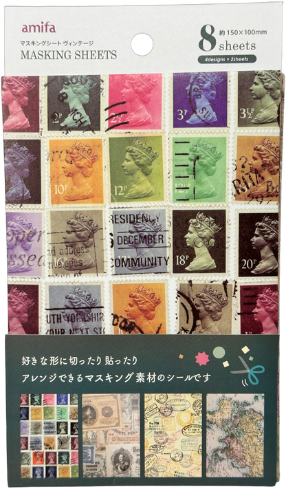 Amifa Vintage Masking Sheet Stickers (8)