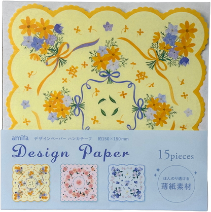 Floral Design Paper Hankerchiefs