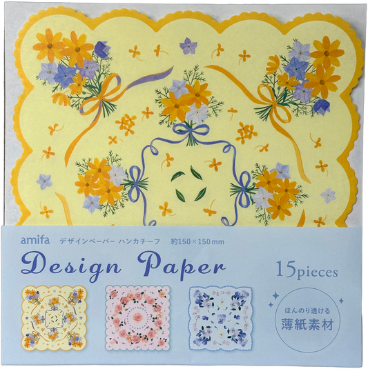 Floral Design Paper Hankerchiefs