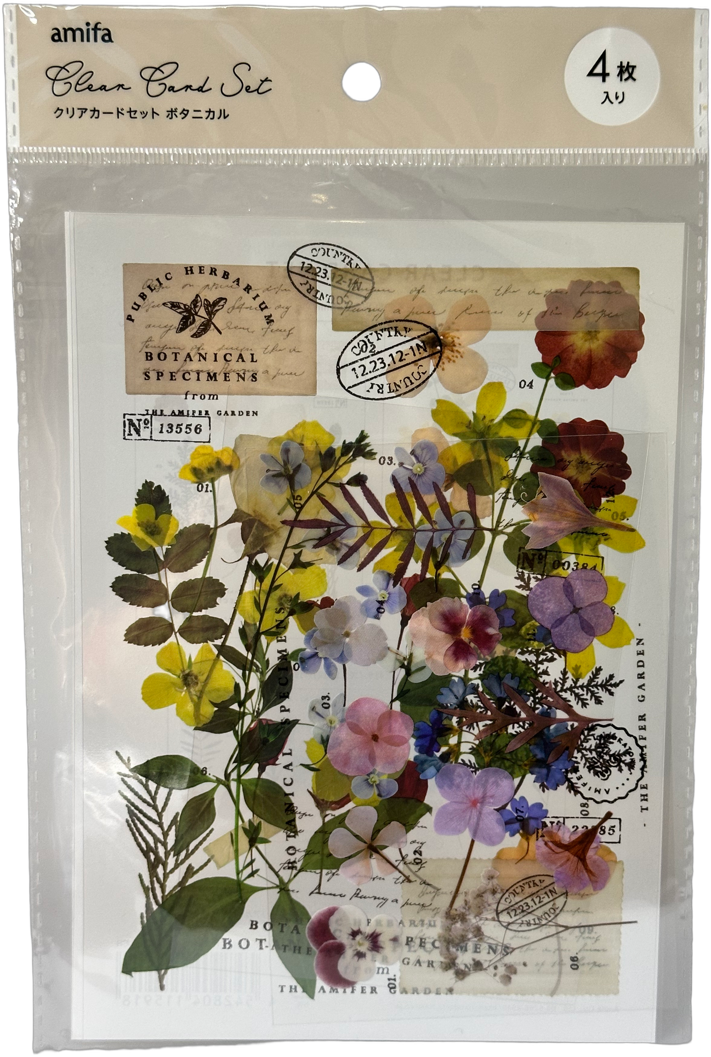 Amifa Botanical Clear Card Set Flower