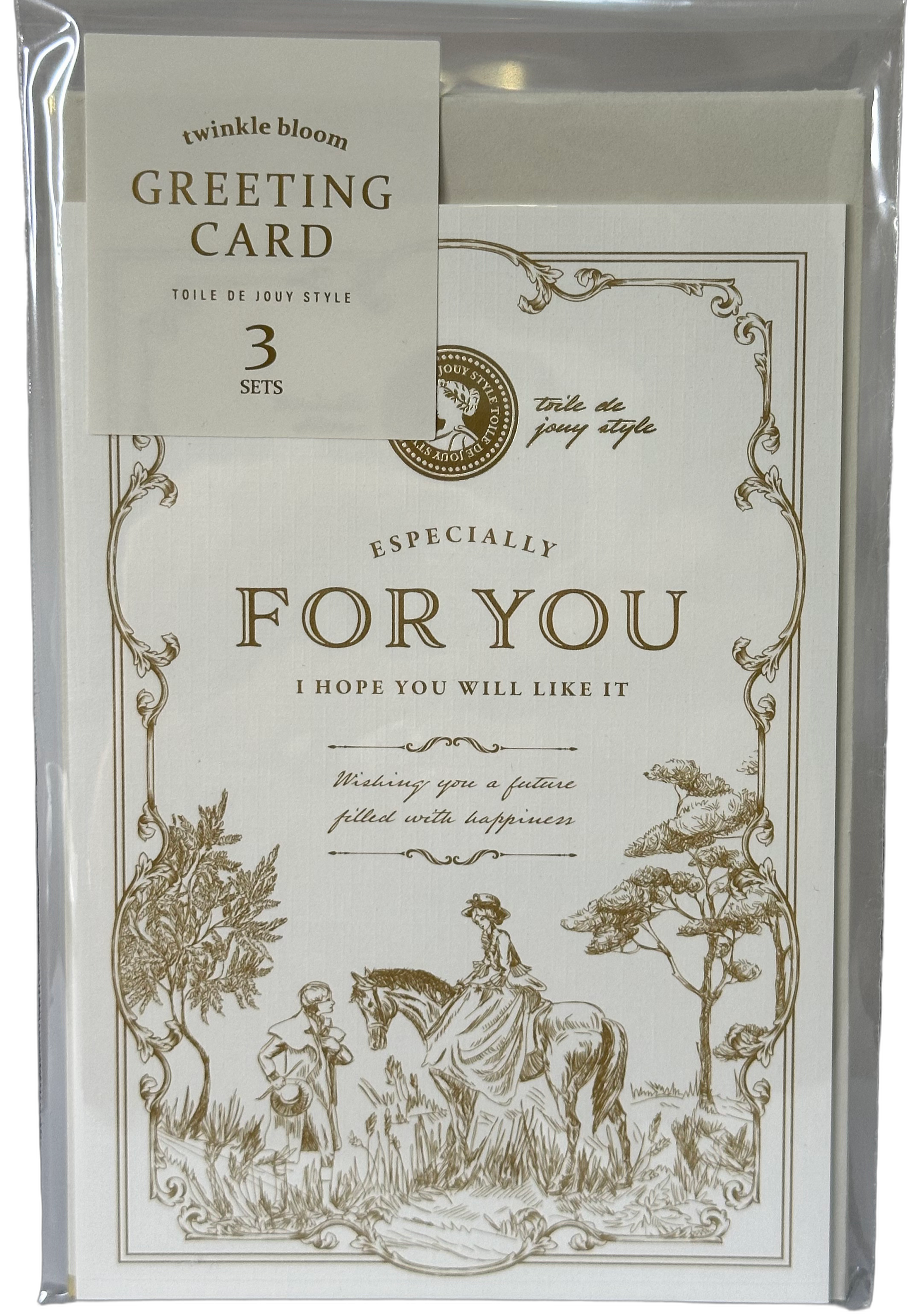 Twinkle Bloom Toile de Jouy Greeting Card Set Cream For You