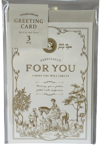 Twinkle Bloom Toile de Jouy Greeting Card Set Cream For You