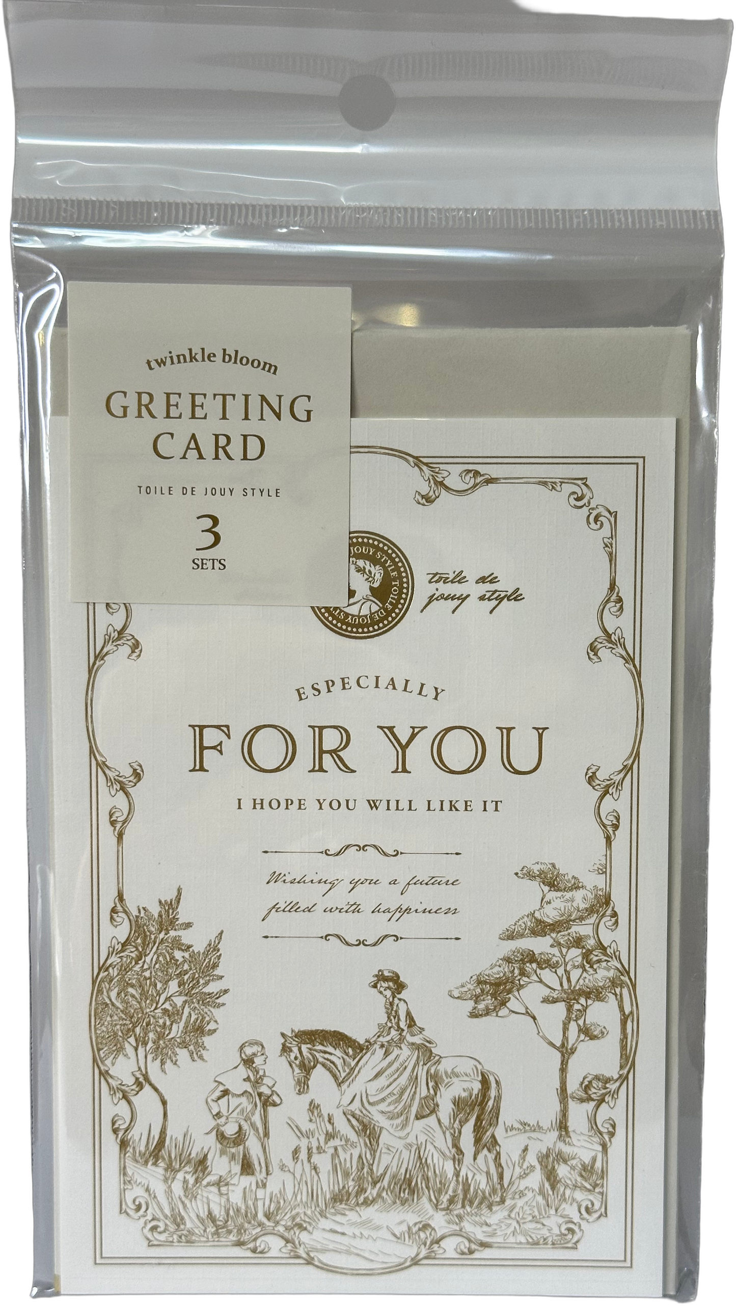 Twinkle Bloom Toile de Jouy Greeting Card Set Cream For You