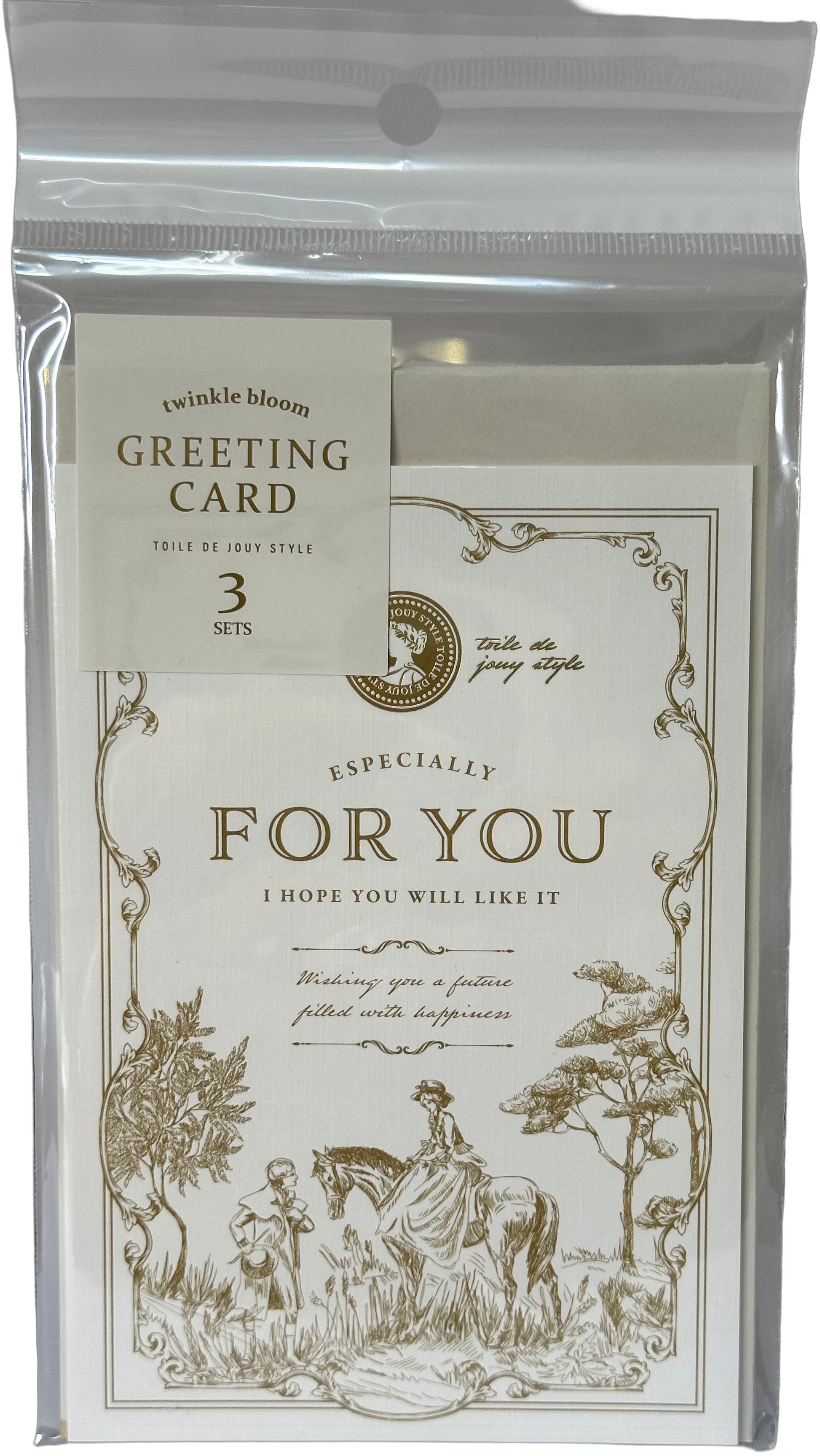 Twinkle Bloom Toile de Jouy Greeting Card Set Cream For You