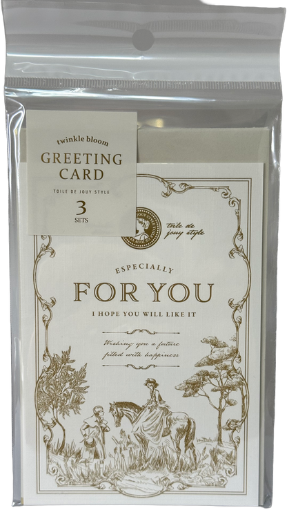 Twinkle Bloom Toile de Jouy Greeting Card Set Cream For You