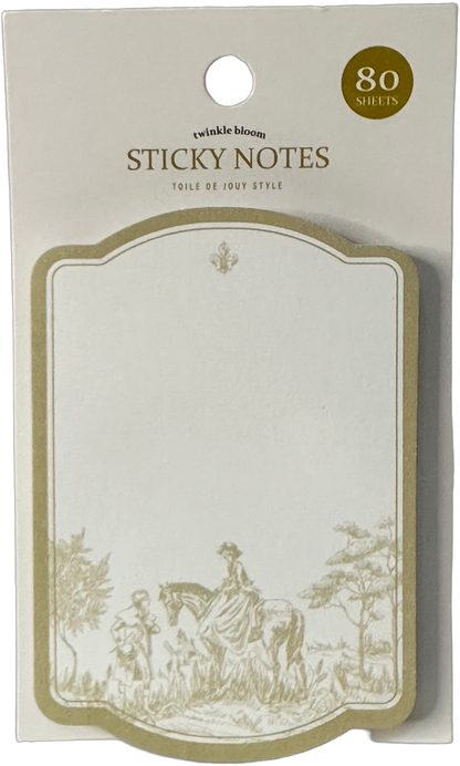 Toile de Jouy Style Sticky Notes Beige