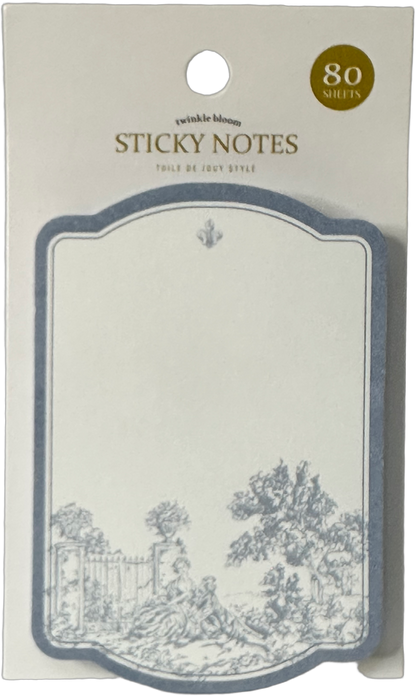 Toile de Jouy Style Sticky Notes Blue