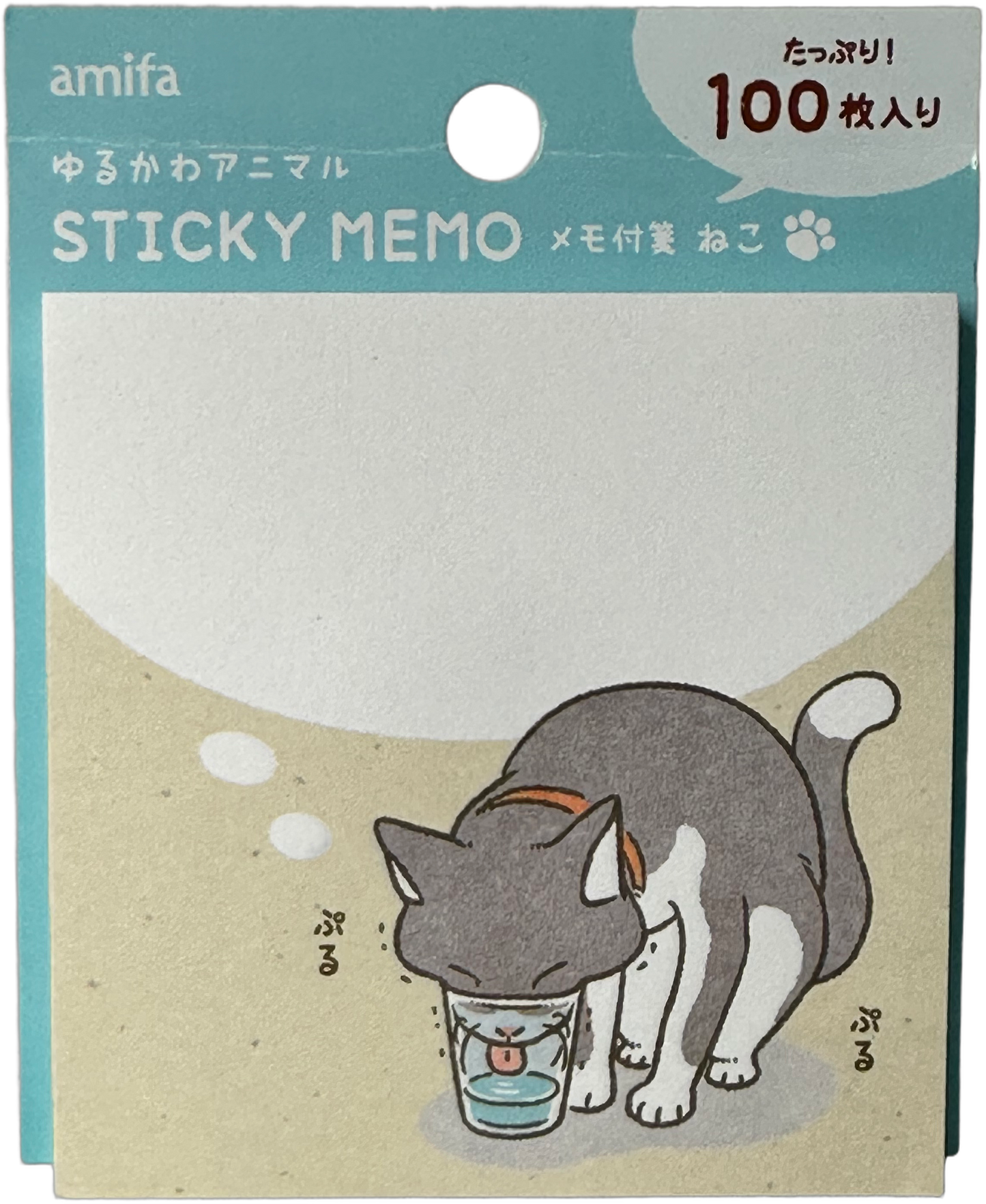 Amifa Yuru-kawa Animal Sticky Memo Cat