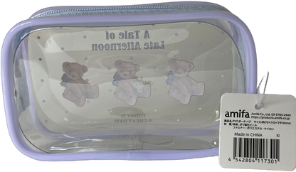 Amifa Teddy Bear Kawaii Clear Pouch