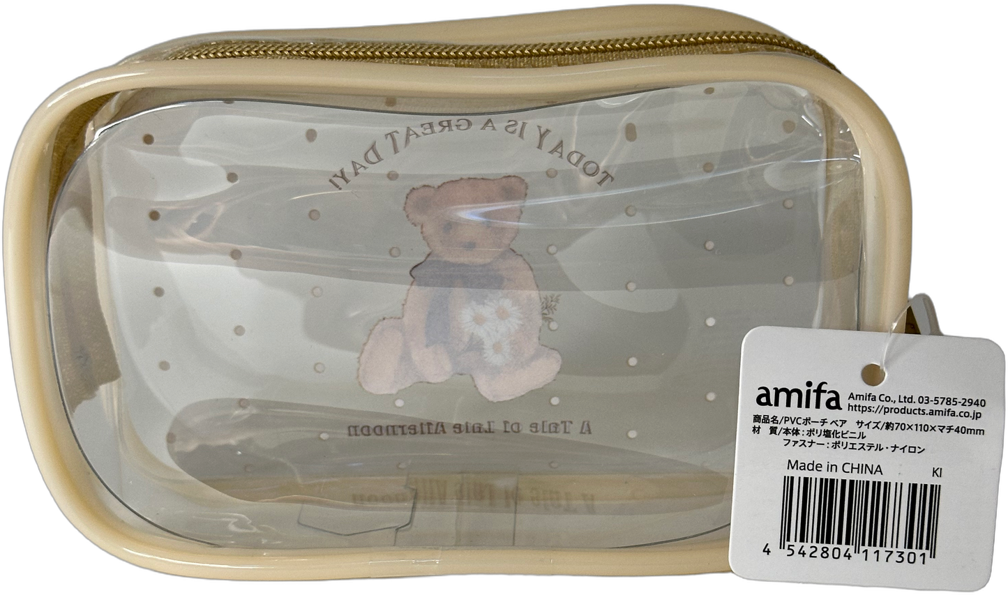 Amifa Teddy Bear Kawaii Clear Pouch