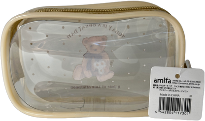 Amifa Teddy Bear Kawaii Clear Pouch