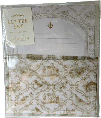 Twinkle Bloom Toile de Jouy Letter Set Cream