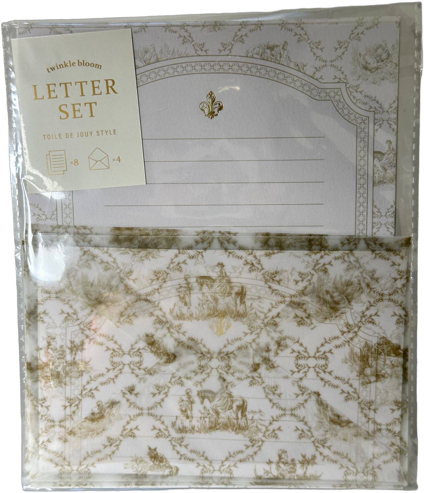 Twinkle Bloom Toile de Jouy Letter Set Cream