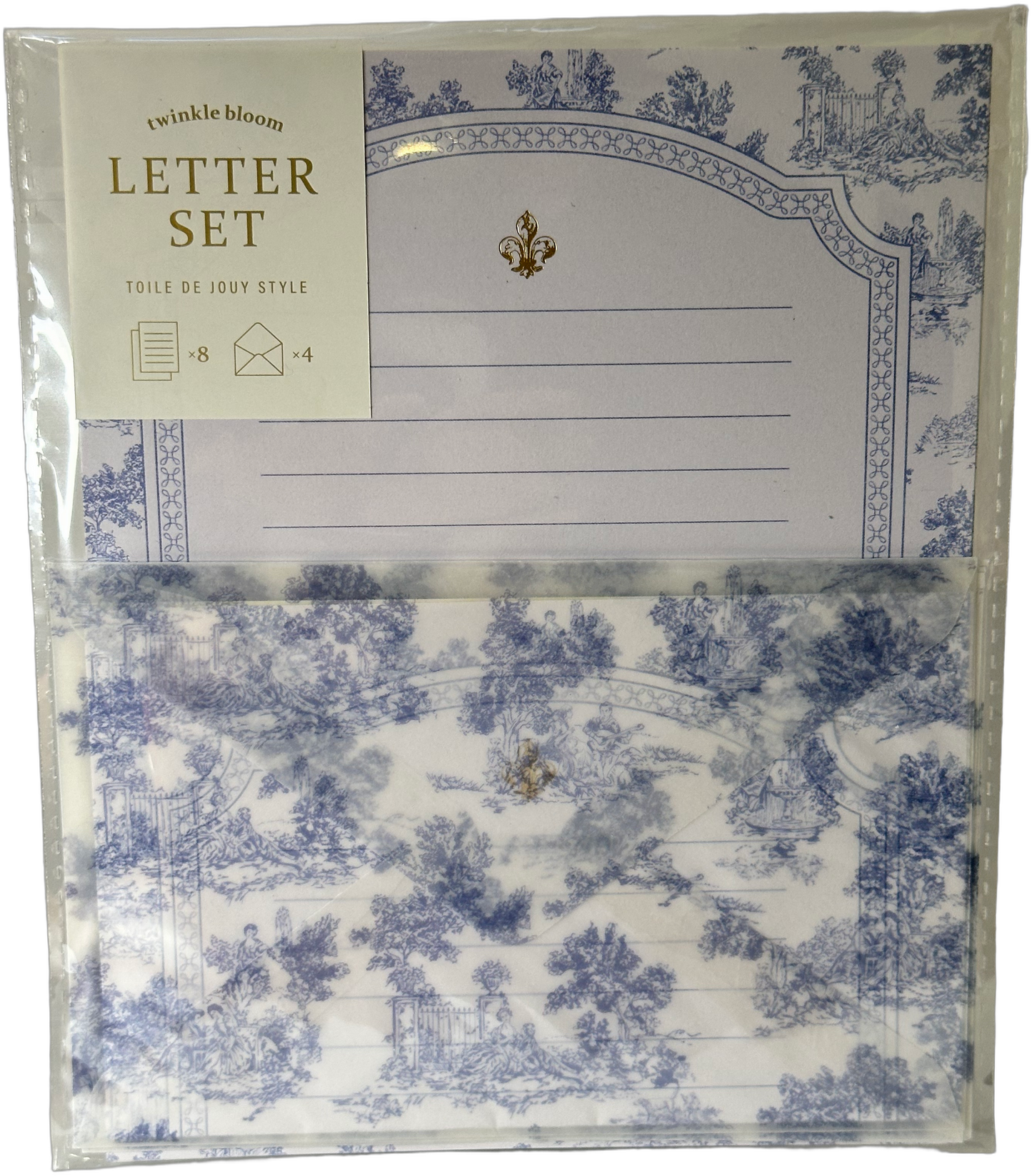 Twinkle Bloom Toile de Jouy Letter Set Blue
