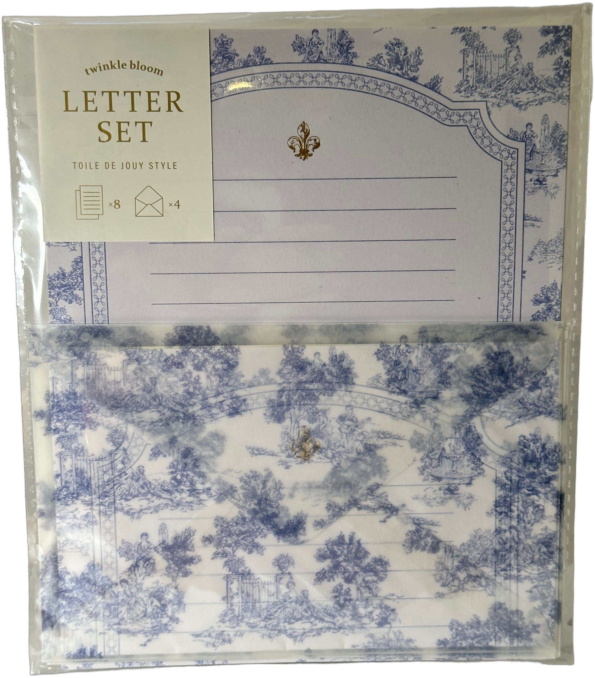 Twinkle Bloom Toile de Jouy Letter Set Blue