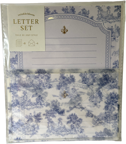 Twinkle Bloom Toile de Jouy Letter Set Blue