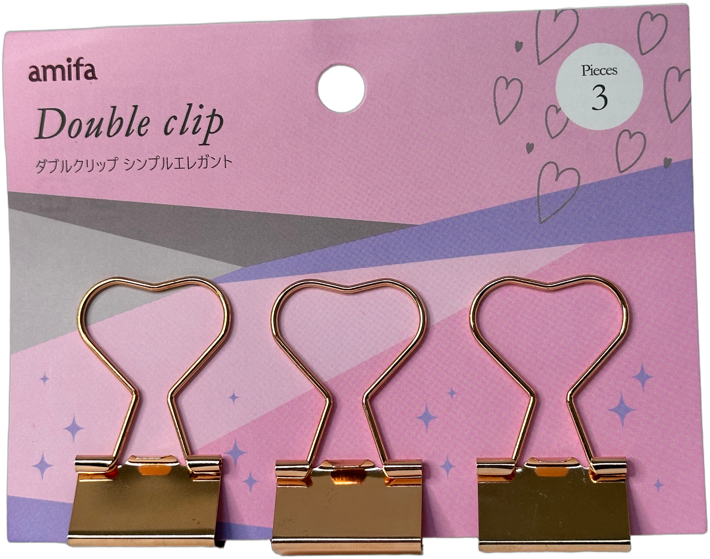 Amifa Shaped Double Clips Heart