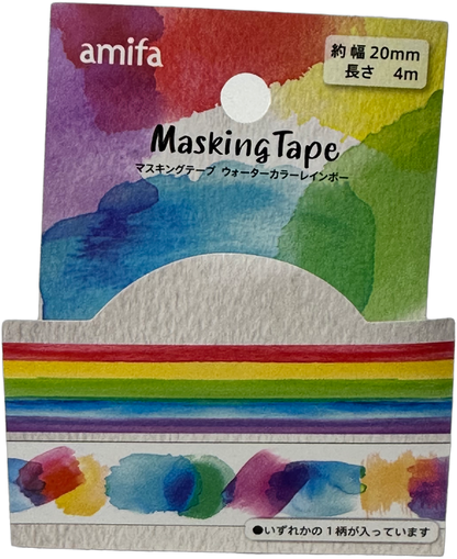Amifa Watercolor Rainbow Masking Tape