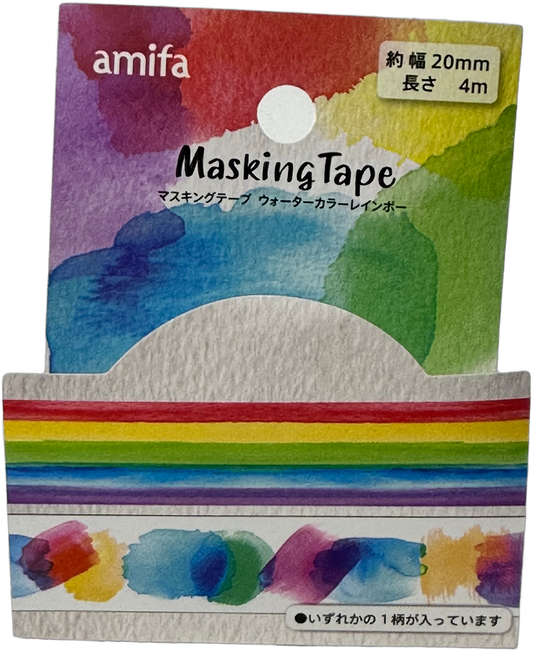 Amifa Watercolor Rainbow Masking Tape