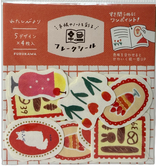 Retro Food and Cat Stickers