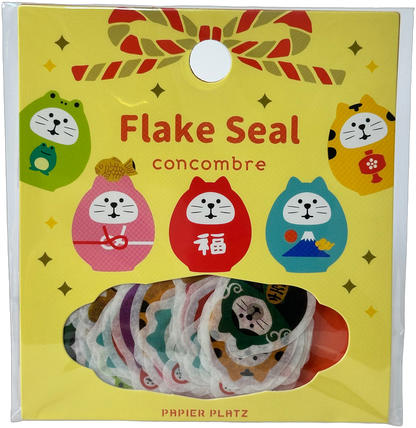 Papier Platz Lucky Neko Cat Flake Seal Stickers Kawaii (54)