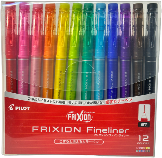 Pilot FriXion Fineliner Erasable Pens - 12 Colors
