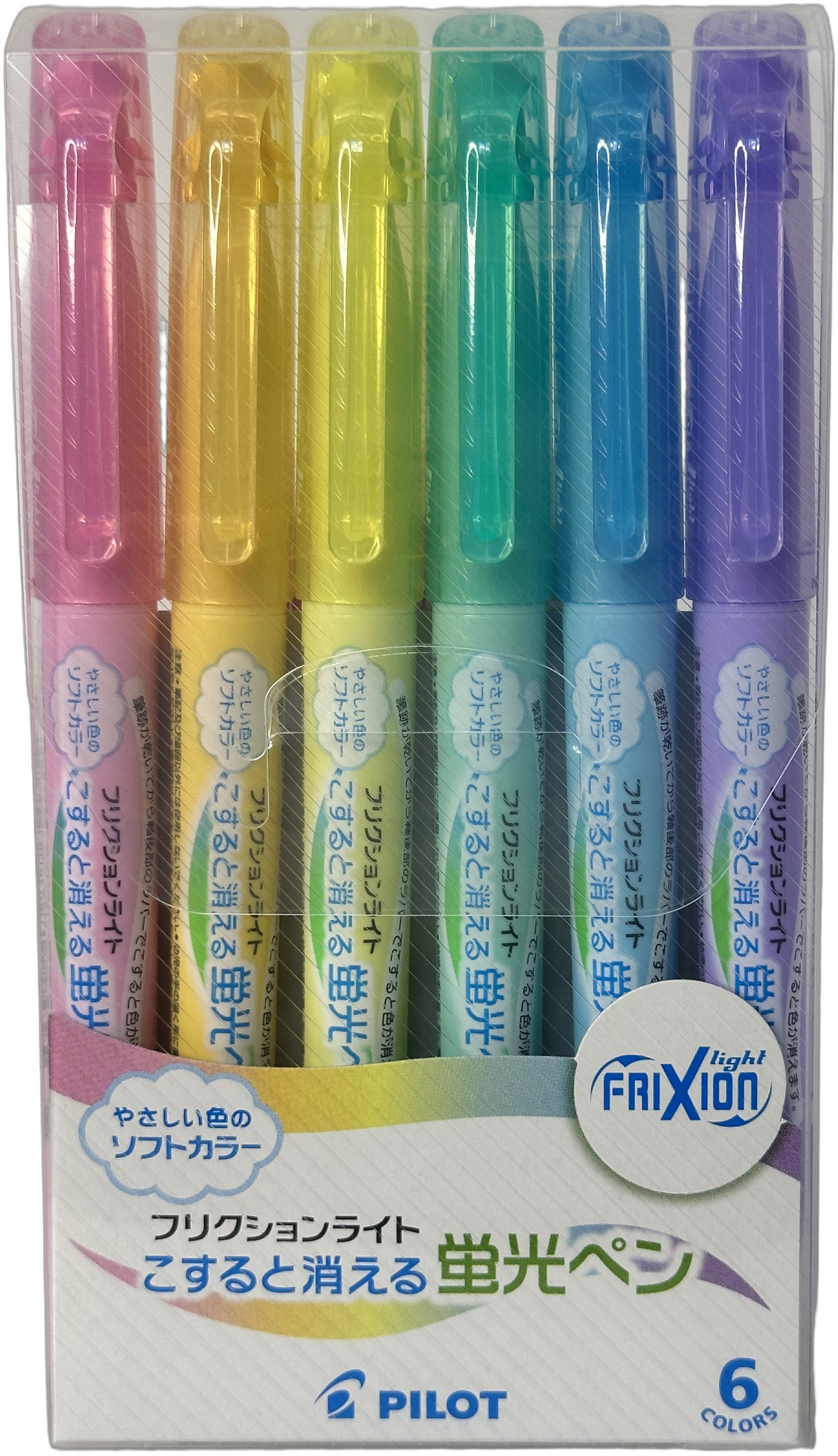 Pilot Frixion Light Erasable Highlighters, 6-Color Set 