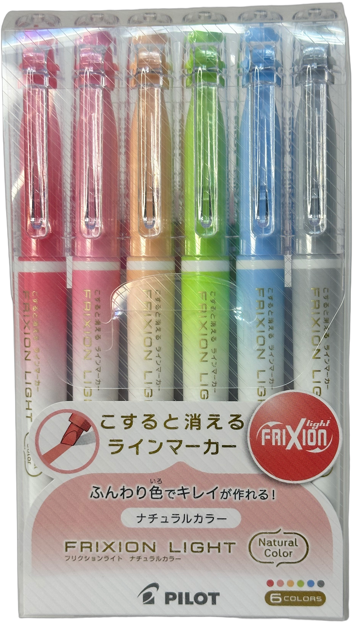 Pilot Frixion Light Natural Color Erasable Highlighters 6-Color Set