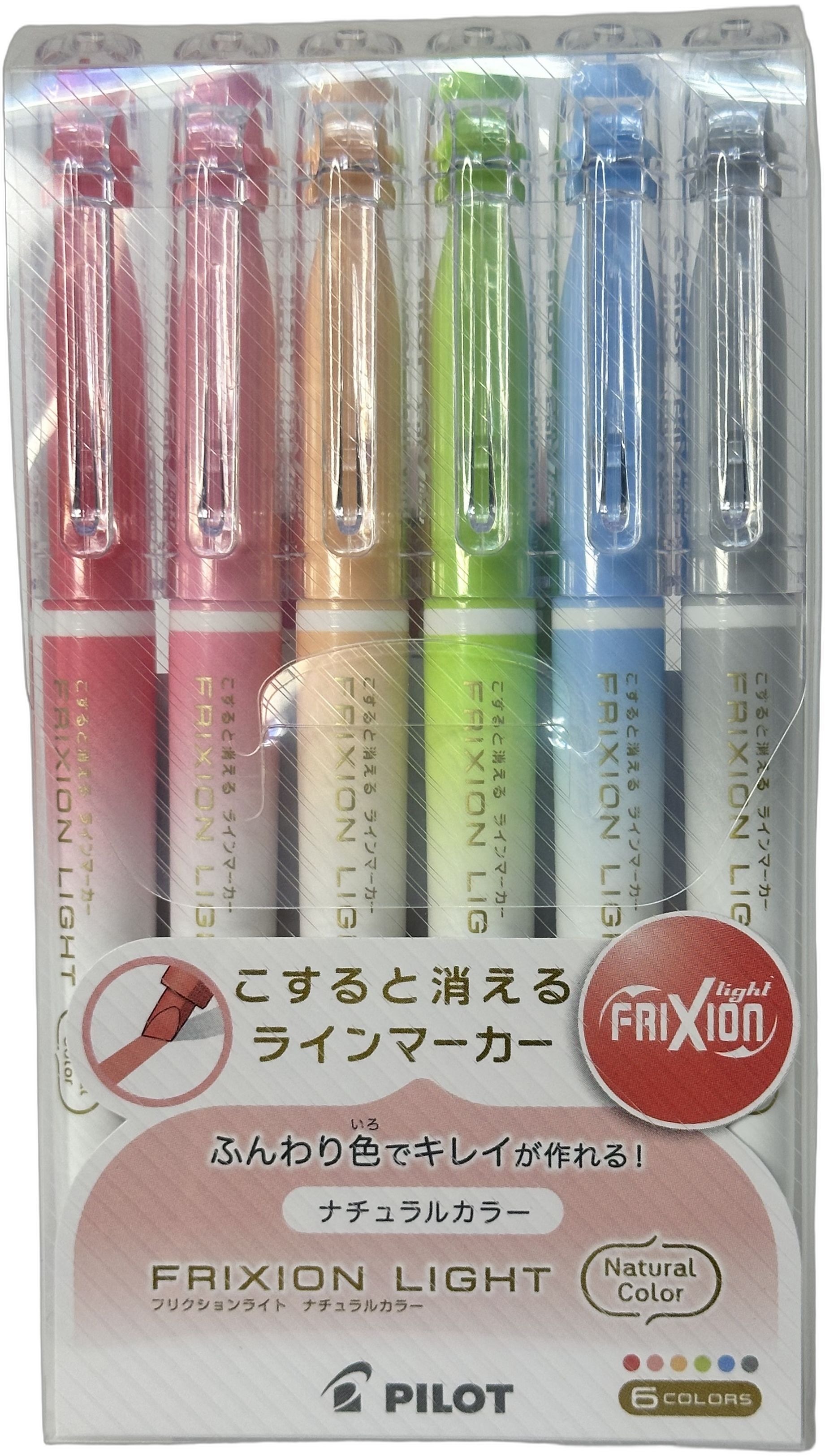 Pilot Frixion Light Natural Color Erasable Highlighters 6-Color Set
