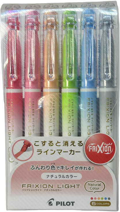 Pilot Frixion Light Natural Color Erasable Highlighters 6-Color Set
