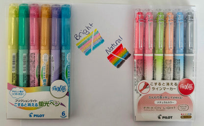 Pilot FriXion Erasable Highlighter Set — 6 Colours